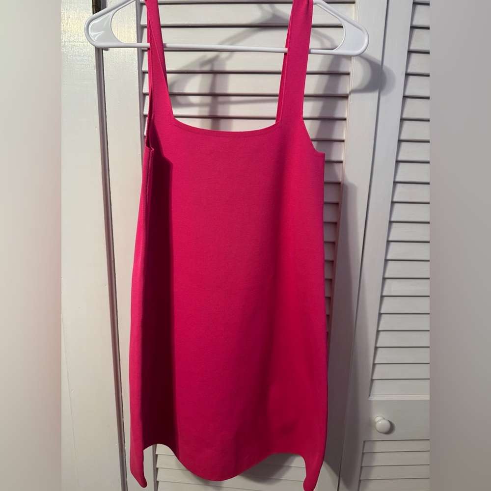 Zara Bright Pink Sleeveless Mini Shift Dress